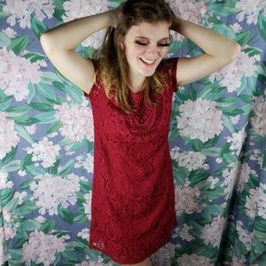 Red Laced Bodycon Dress 👗